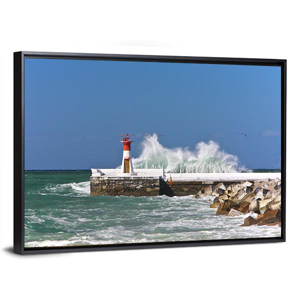 Lighthouse In Cape Town Canvas Wall Art-3 Horizontal-Gallery Wrap-25" x 16"-Tiaracle