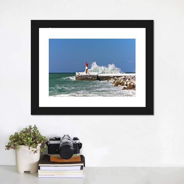 Lighthouse In Cape Town Canvas Wall Art-1 Piece-Framed Print-20" x 16"-Tiaracle
