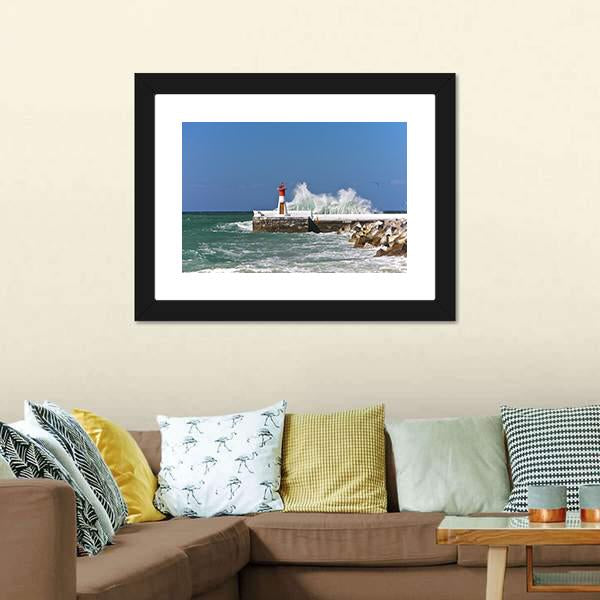 Lighthouse In Cape Town Canvas Wall Art-3 Horizontal-Gallery Wrap-25" x 16"-Tiaracle