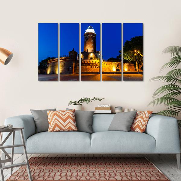 Lighthouse In Kolobrzeg Canvas Wall Art-5 Horizontal-Gallery Wrap-22" x 12"-Tiaracle