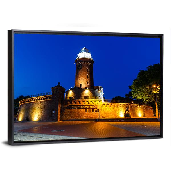 Lighthouse In Kolobrzeg Canvas Wall Art-3 Horizontal-Gallery Wrap-25" x 16"-Tiaracle