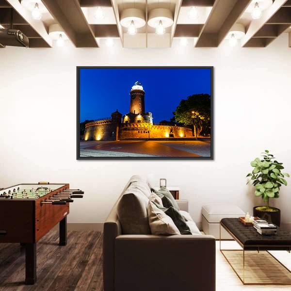 Lighthouse In Kolobrzeg Canvas Wall Art-3 Horizontal-Gallery Wrap-25" x 16"-Tiaracle