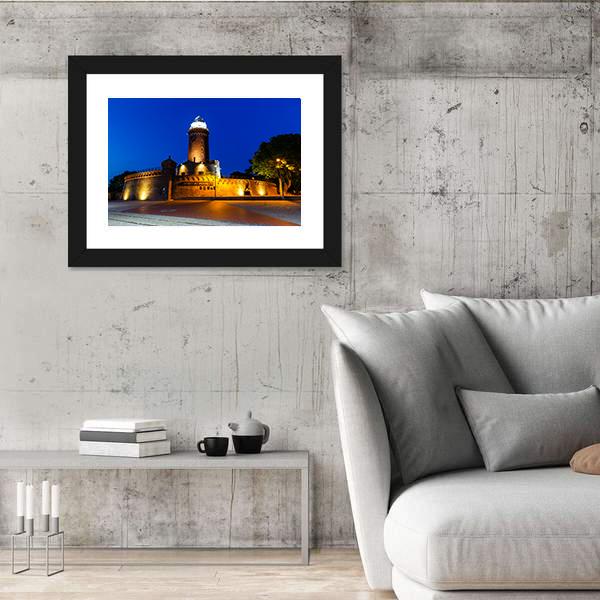 Lighthouse In Kolobrzeg Canvas Wall Art-3 Horizontal-Gallery Wrap-25" x 16"-Tiaracle