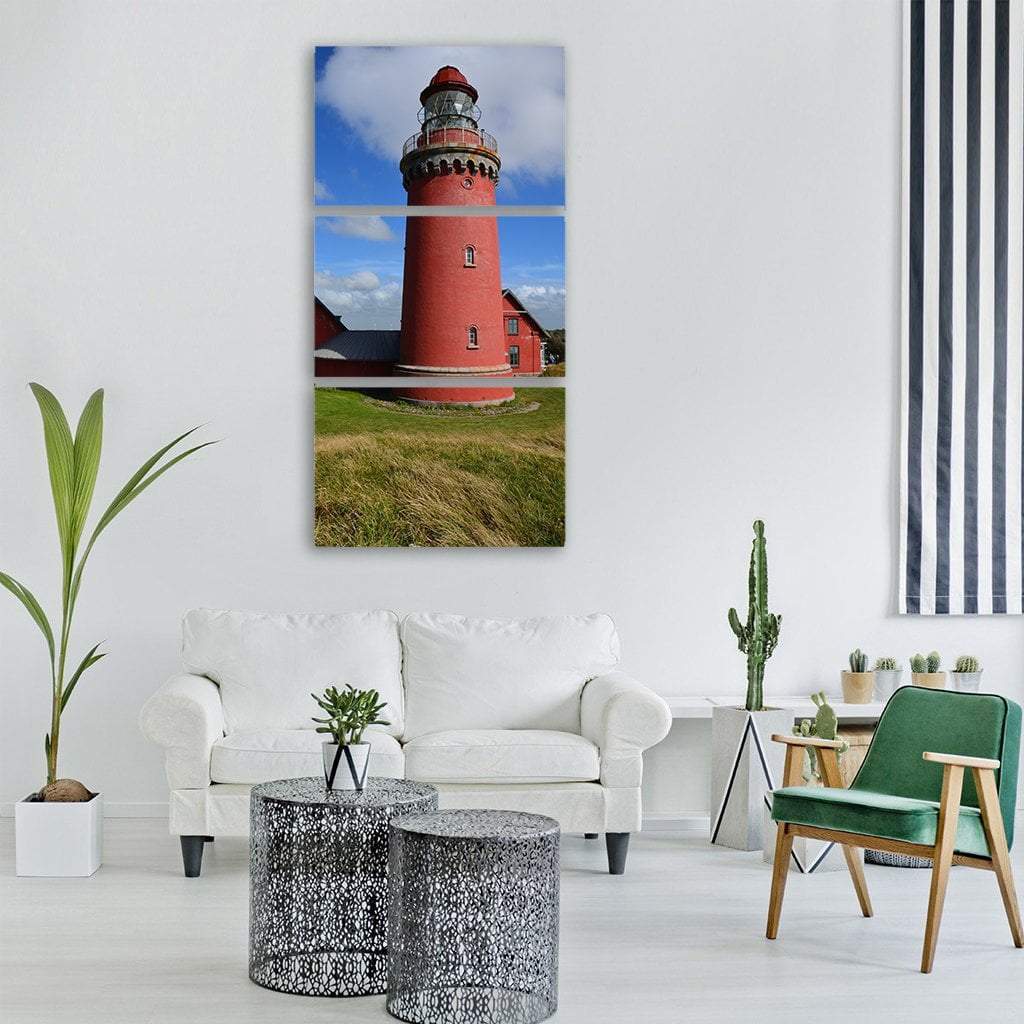 Lighthouse In Denmark Vertical Canvas Wall Art-3 Vertical-Gallery Wrap-12" x 25"-Tiaracle