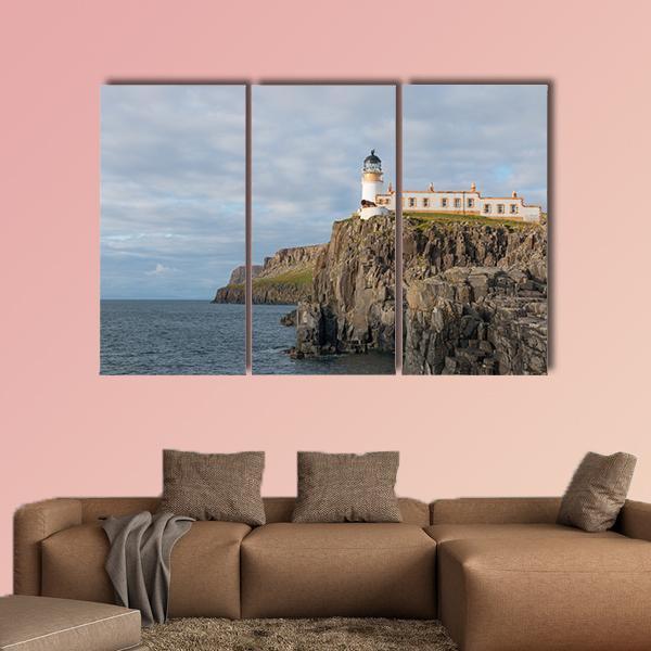 Lighthouse Of Neist Point Canvas Wall Art-3 Horizontal-Gallery Wrap-37" x 24"-Tiaracle