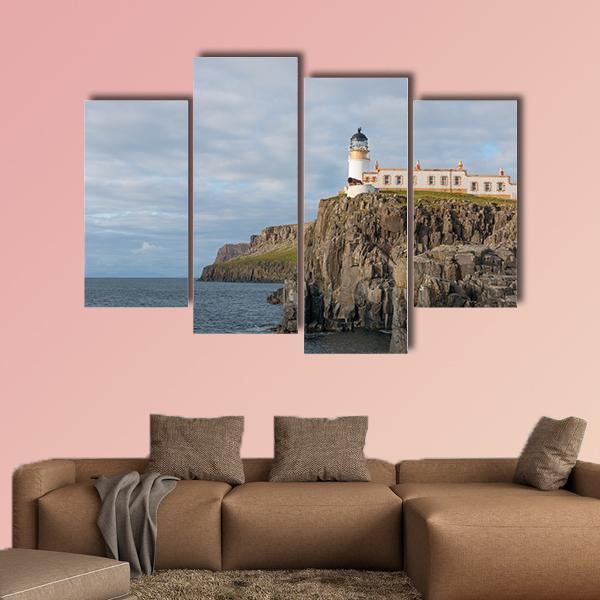 Lighthouse Of Neist Point Canvas Wall Art-4 Pop-Gallery Wrap-50" x 32"-Tiaracle