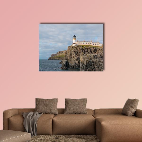 Lighthouse Of Neist Point Canvas Wall Art-1 Piece-Gallery Wrap-48" x 32"-Tiaracle