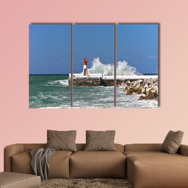 Lighthouse In Cape Town Canvas Wall Art-3 Horizontal-Gallery Wrap-37" x 24"-Tiaracle