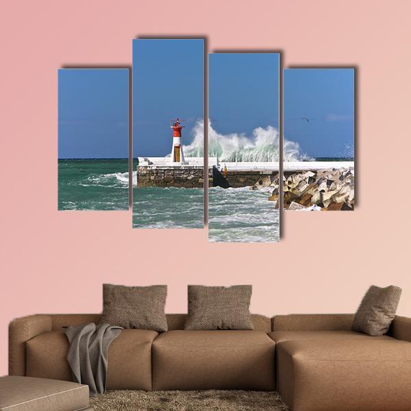 Lighthouse In Cape Town Canvas Wall Art-4 Pop-Gallery Wrap-50" x 32"-Tiaracle