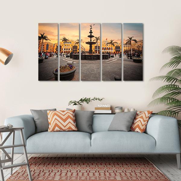 Lima Main Square Canvas Wall Art-5 Horizontal-Gallery Wrap-22" x 12"-Tiaracle