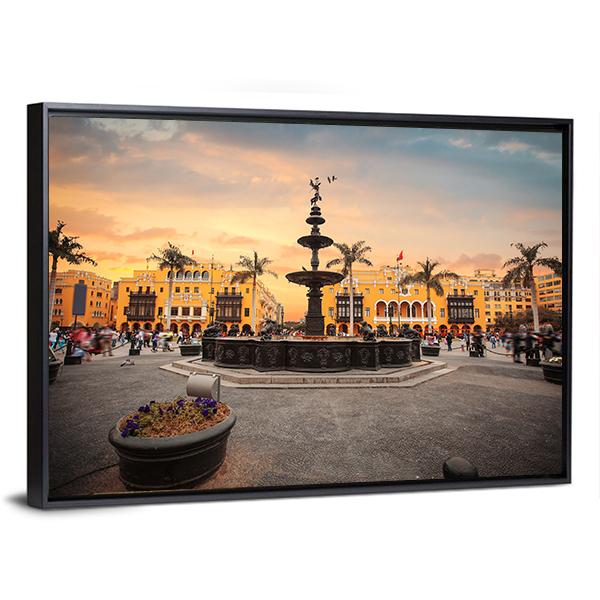 Lima Main Square Canvas Wall Art - Tiaracle