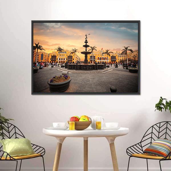 Lima Main Square Canvas Wall Art-3 Horizontal-Gallery Wrap-25" x 16"-Tiaracle