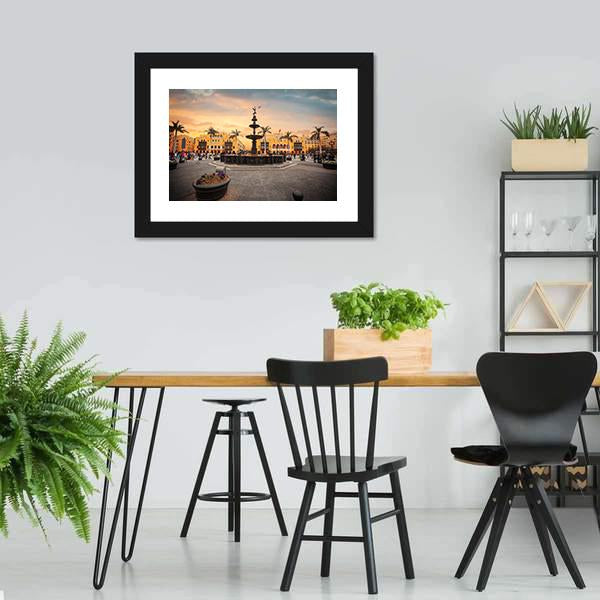 Lima Main Square Canvas Wall Art-3 Horizontal-Gallery Wrap-25" x 16"-Tiaracle