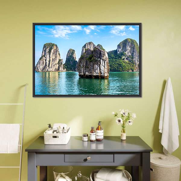 Limestone Islands Canvas Wall Art-1 Piece-Floating Frame-24" x 16"-Tiaracle