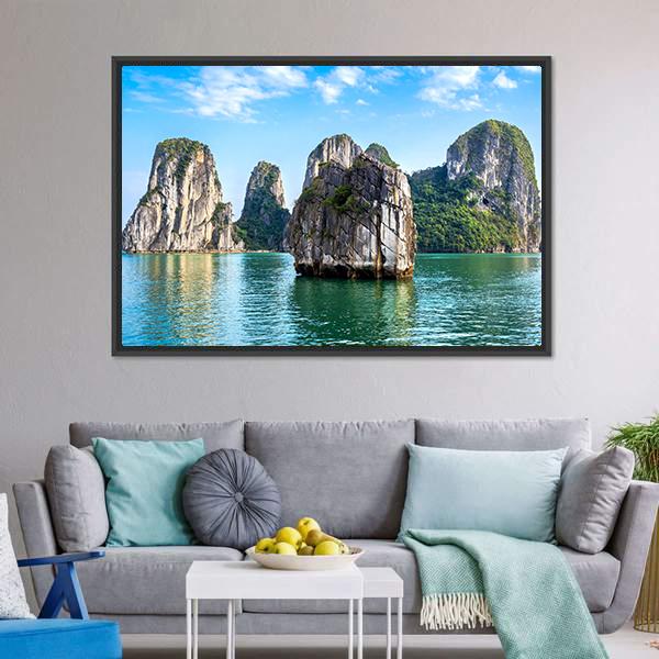 Limestone Islands Canvas Wall Art-3 Horizontal-Gallery Wrap-25&quot; x 16&quot;-Tiaracle