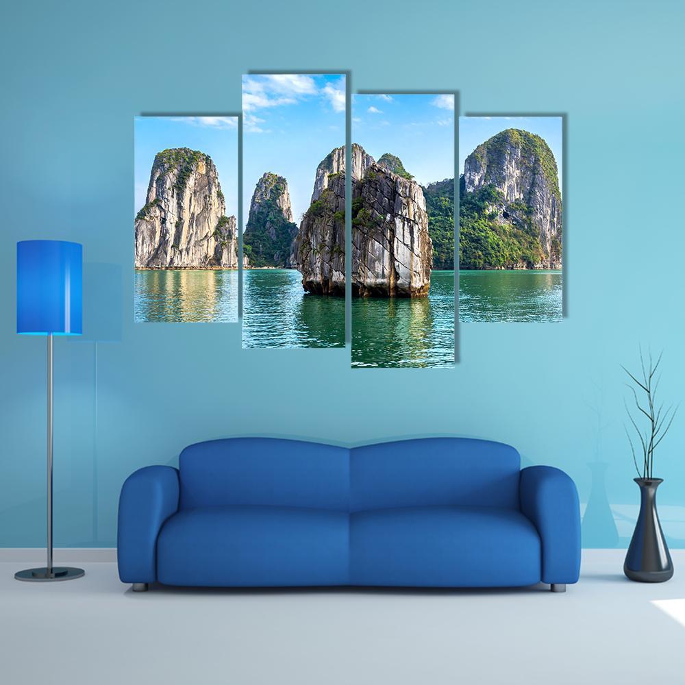 Limestone Islands Canvas Wall Art-4 Pop-Gallery Wrap-50" x 32"-Tiaracle
