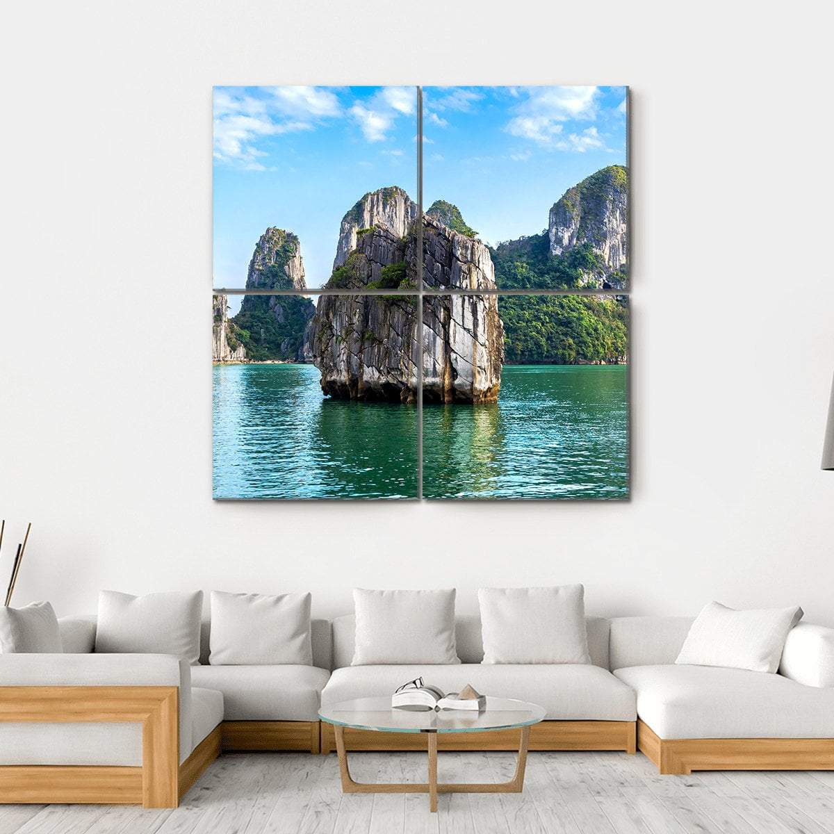 Limestone Islands Canvas Wall Art-4 Square-Gallery Wrap-17" x 17"-Tiaracle