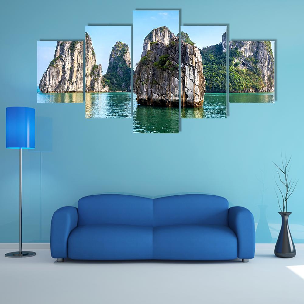 Limestone Islands Canvas Wall Art-5 Star-Gallery Wrap-62&quot; x 32&quot;-Tiaracle