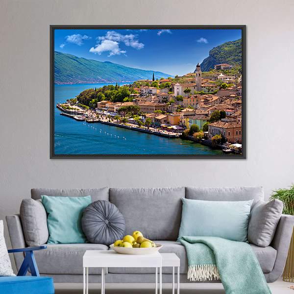 Limone Sul Garda Canvas Wall Art-3 Horizontal-Gallery Wrap-25" x 16"-Tiaracle