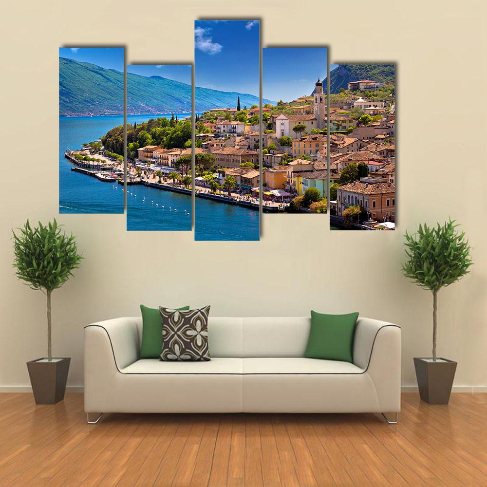 Limone Sul Garda Canvas Wall Art-5 Pop-Gallery Wrap-32" x 21"-Tiaracle