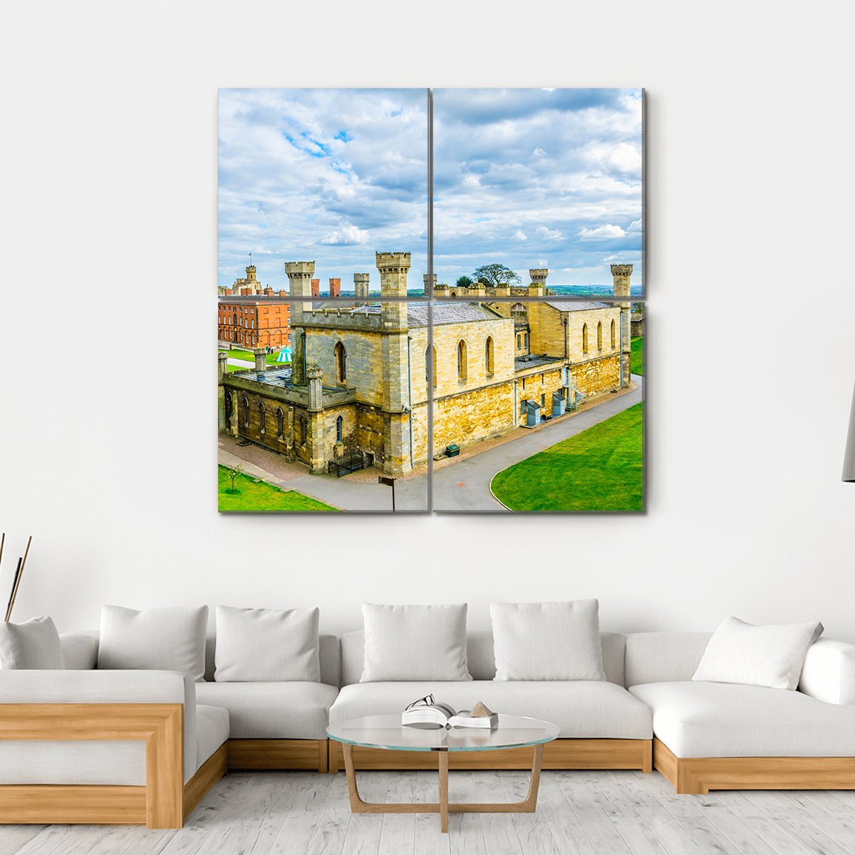 Lincoln Castle England Canvas Wall Art-4 Square-Gallery Wrap-17" x 17"-Tiaracle