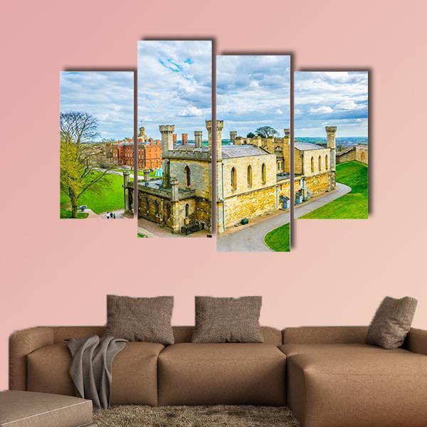 Lincoln Castle England Canvas Wall Art-4 Pop-Gallery Wrap-50" x 32"-Tiaracle