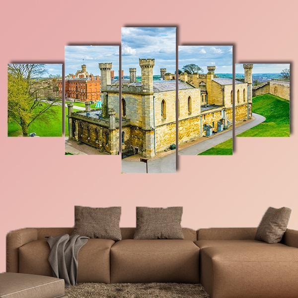 Lincoln Castle England Canvas Wall Art-5 Star-Gallery Wrap-62" x 32"-Tiaracle