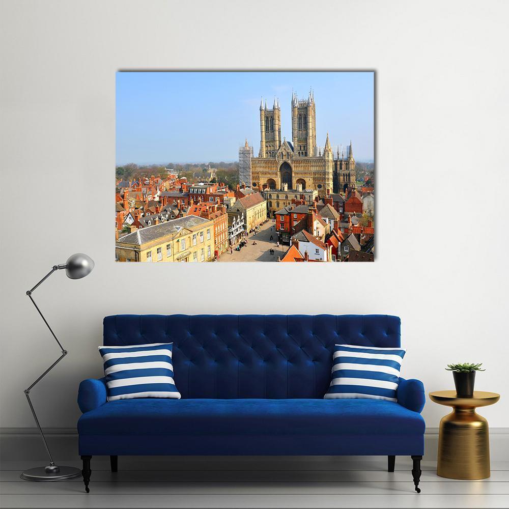 Lincoln Cathedral Canvas Wall Art-4 Square-Gallery Wrap-17" x 17"-Tiaracle