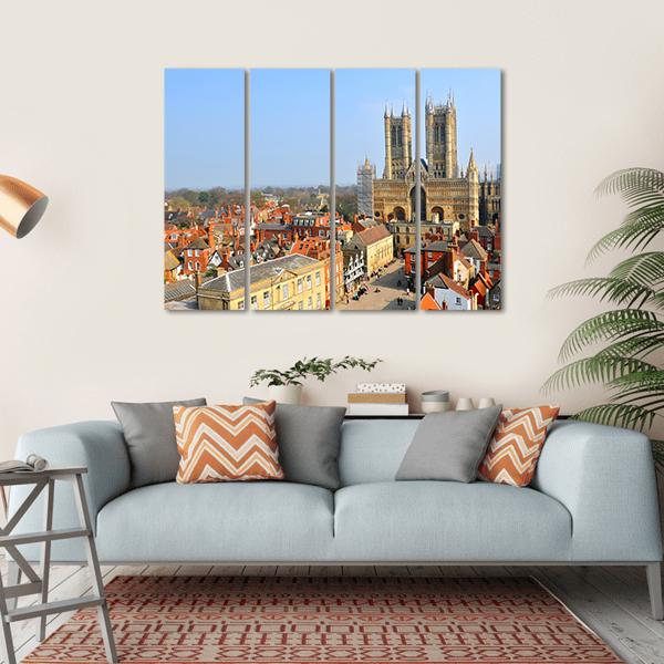Lincoln Cathedral Canvas Wall Art-4 Horizontal-Gallery Wrap-34" x 24"-Tiaracle