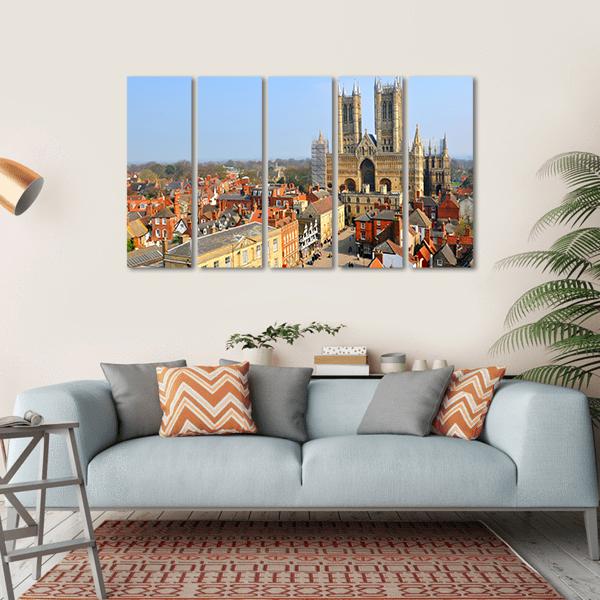 Lincoln Cathedral Canvas Wall Art-5 Horizontal-Gallery Wrap-22" x 12"-Tiaracle