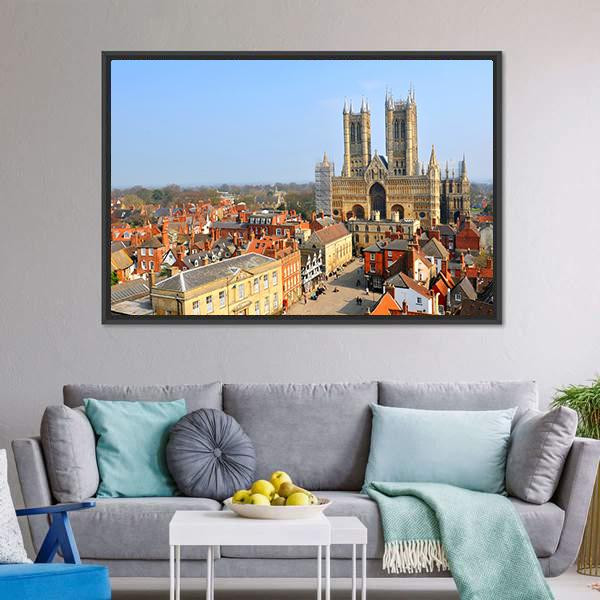 Lincoln Cathedral Canvas Wall Art-5 Horizontal-Gallery Wrap-22" x 12"-Tiaracle