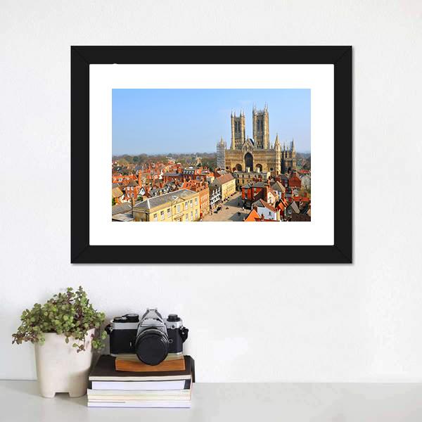 Lincoln Cathedral Canvas Wall Art-1 Piece-Framed Print-20" x 16"-Tiaracle