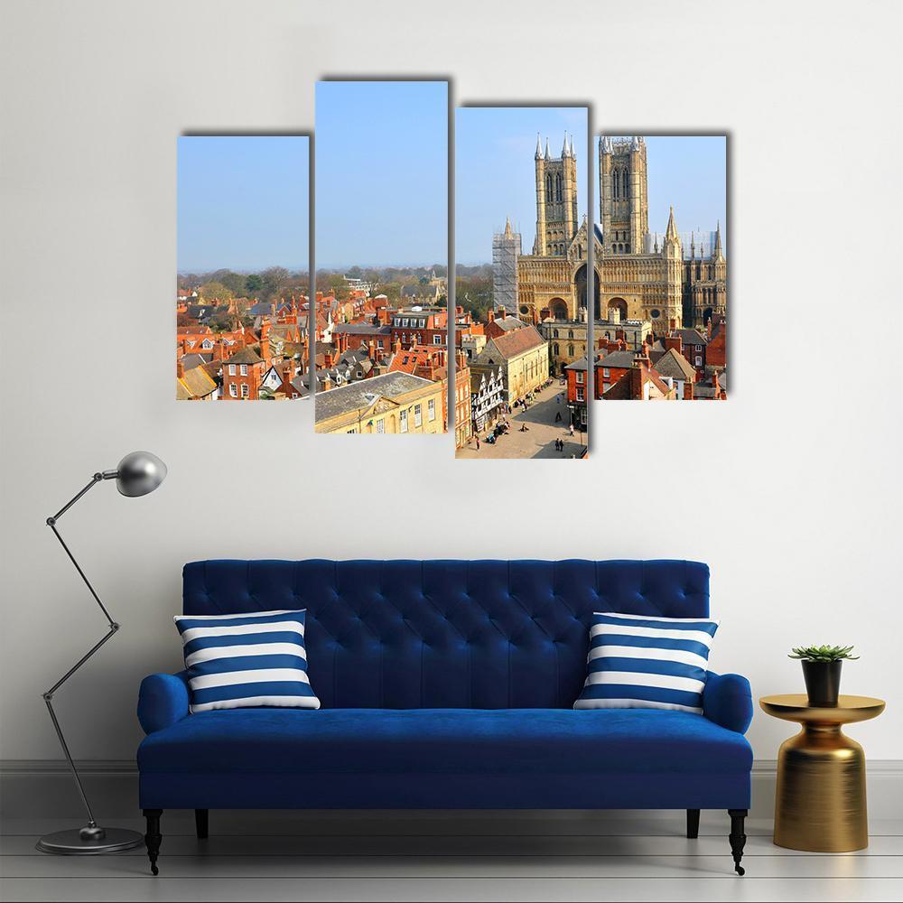 Lincoln Cathedral Canvas Wall Art-4 Pop-Gallery Wrap-50" x 32"-Tiaracle