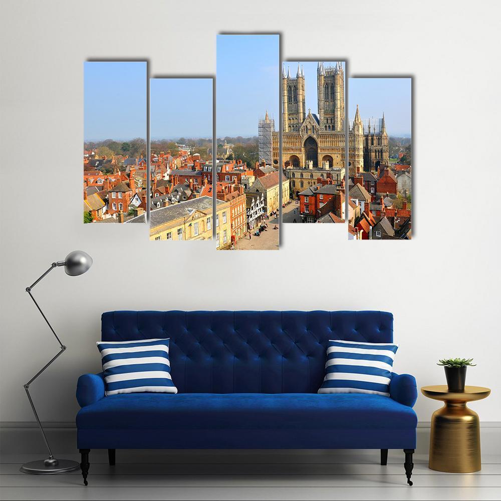 Lincoln Cathedral Canvas Wall Art-5 Pop-Gallery Wrap-47" x 32"-Tiaracle