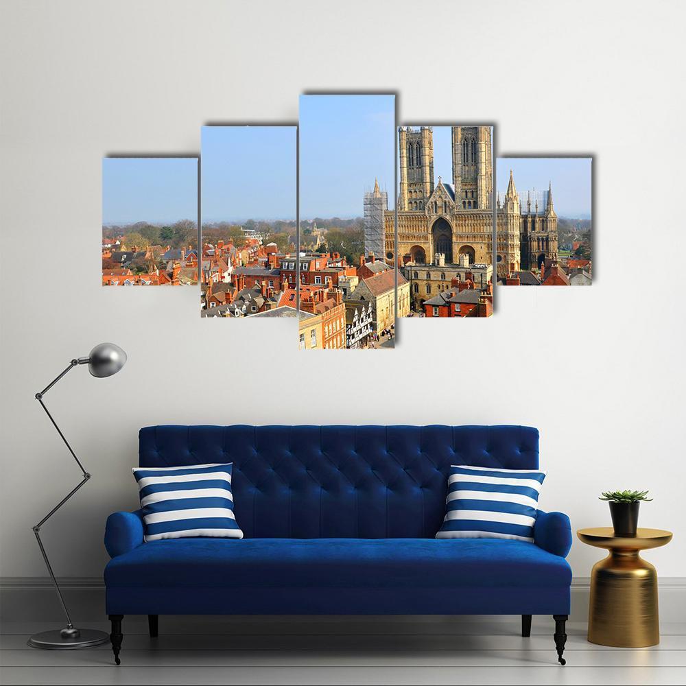 Lincoln Cathedral Canvas Wall Art-5 Star-Gallery Wrap-62" x 32"-Tiaracle