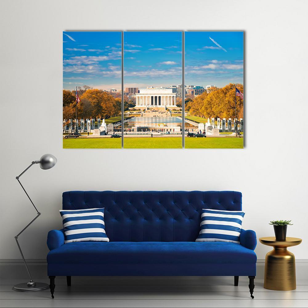 Lincoln Memorial &amp; Pool Canvas Wall Art-3 Horizontal-Gallery Wrap-37" x 24"-Tiaracle