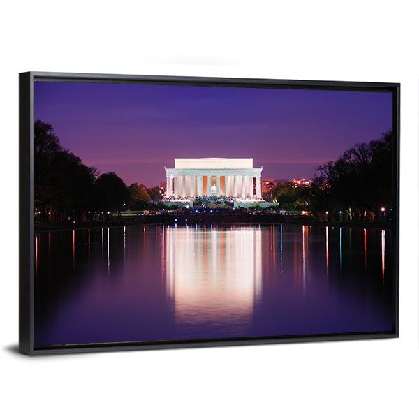 Lincoln Memorial At Sunset Canvas Wall Art-3 Horizontal-Gallery Wrap-25" x 16"-Tiaracle
