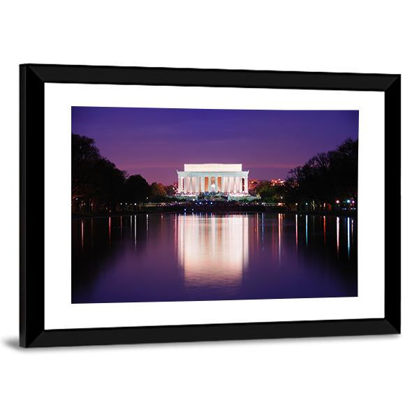 Lincoln Memorial At Sunset Canvas Wall Art-5 Horizontal-Gallery Wrap-22" x 12"-Tiaracle