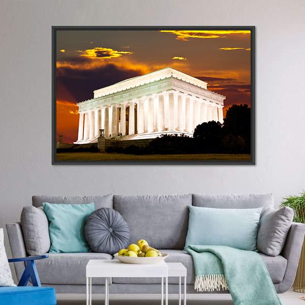 Lincoln Memorial Canvas Wall Art-5 Horizontal-Gallery Wrap-22" x 12"-Tiaracle