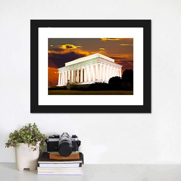 Lincoln Memorial Canvas Wall Art-1 Piece-Framed Print-20" x 16"-Tiaracle