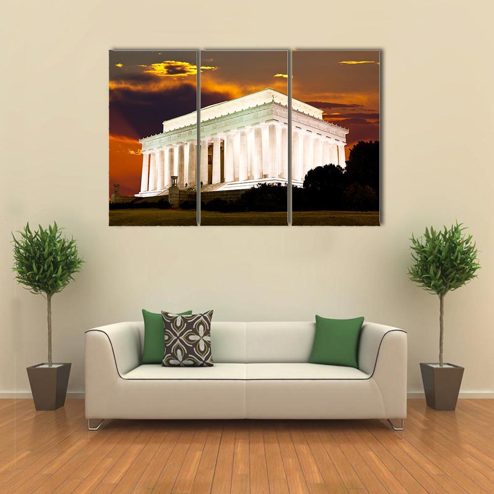 Lincoln Memorial Canvas Wall Art-3 Horizontal-Gallery Wrap-37" x 24"-Tiaracle