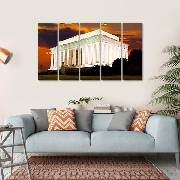 Lincoln Memorial Canvas Wall Art-5 Horizontal-Gallery Wrap-22" x 12"-Tiaracle