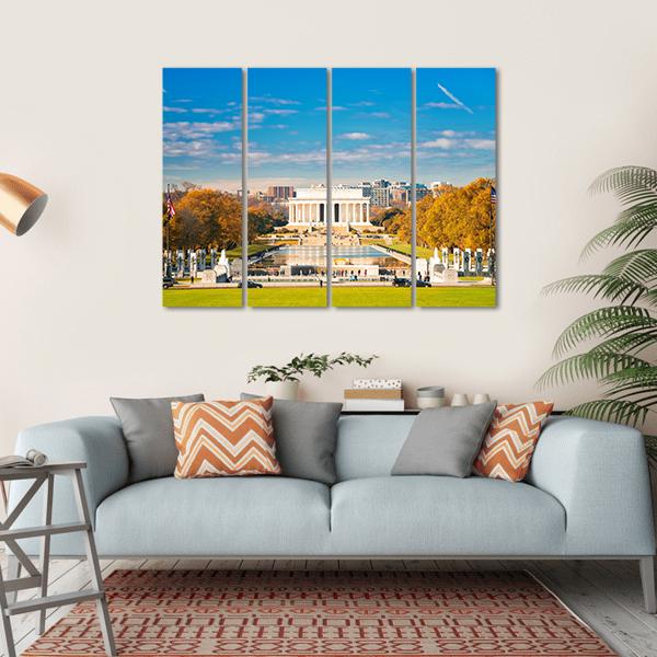 Lincoln Memorial &amp; Pool Canvas Wall Art-4 Horizontal-Gallery Wrap-34" x 24"-Tiaracle
