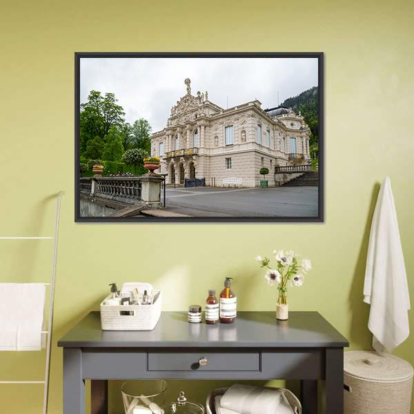 Linderhof Palace Canvas Wall Art-1 Piece-Floating Frame-24" x 16"-Tiaracle