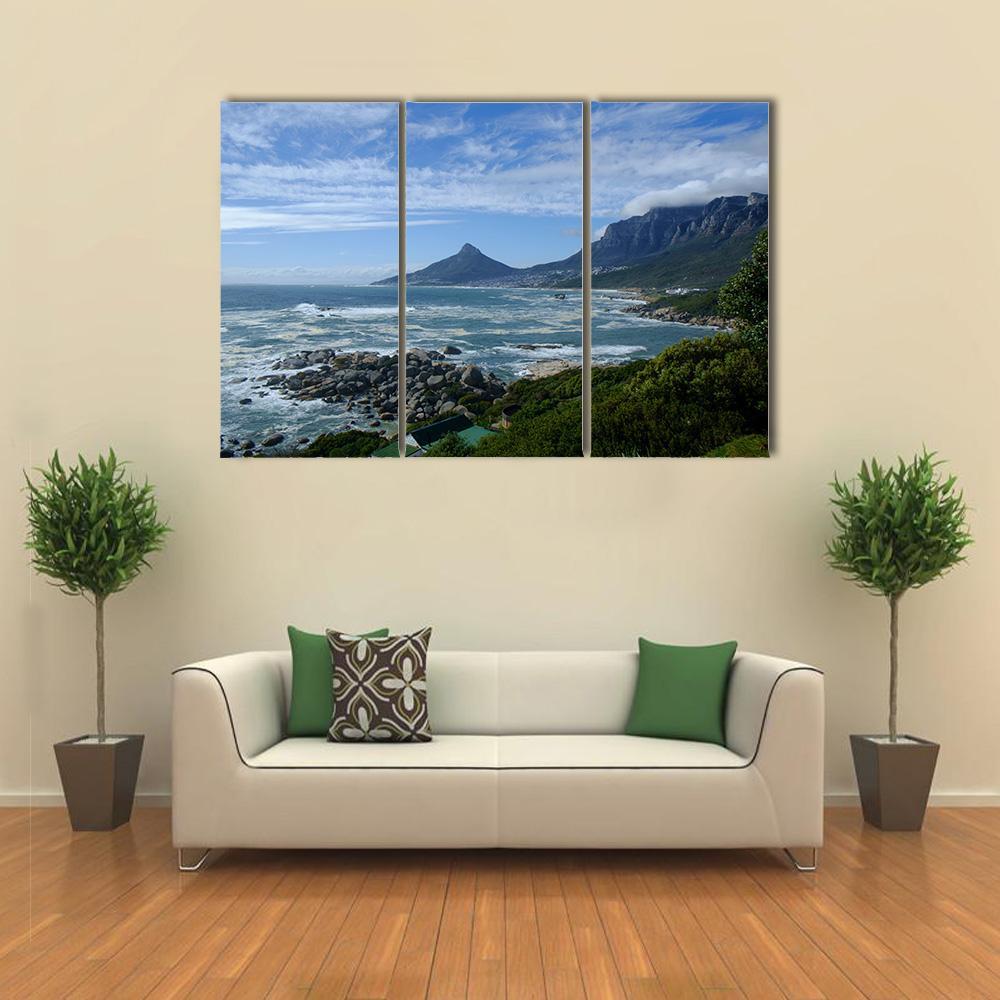 Sea In Cape Town Canvas Wall Art-3 Horizontal-Gallery Wrap-37" x 24"-Tiaracle