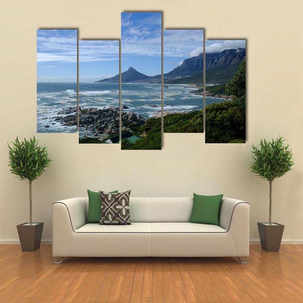 Sea In Cape Town Canvas Wall Art-5 Pop-Gallery Wrap-47" x 32"-Tiaracle