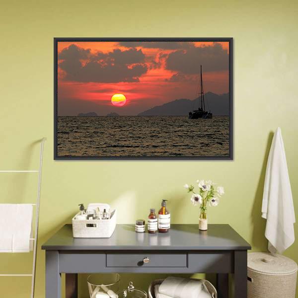 Lipe Island In Thailand Canvas Wall Art-1 Piece-Floating Frame-24" x 16"-Tiaracle