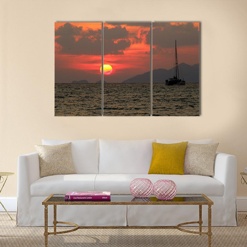 Lipe Island In Thailand Canvas Wall Art-3 Horizontal-Gallery Wrap-37" x 24"-Tiaracle