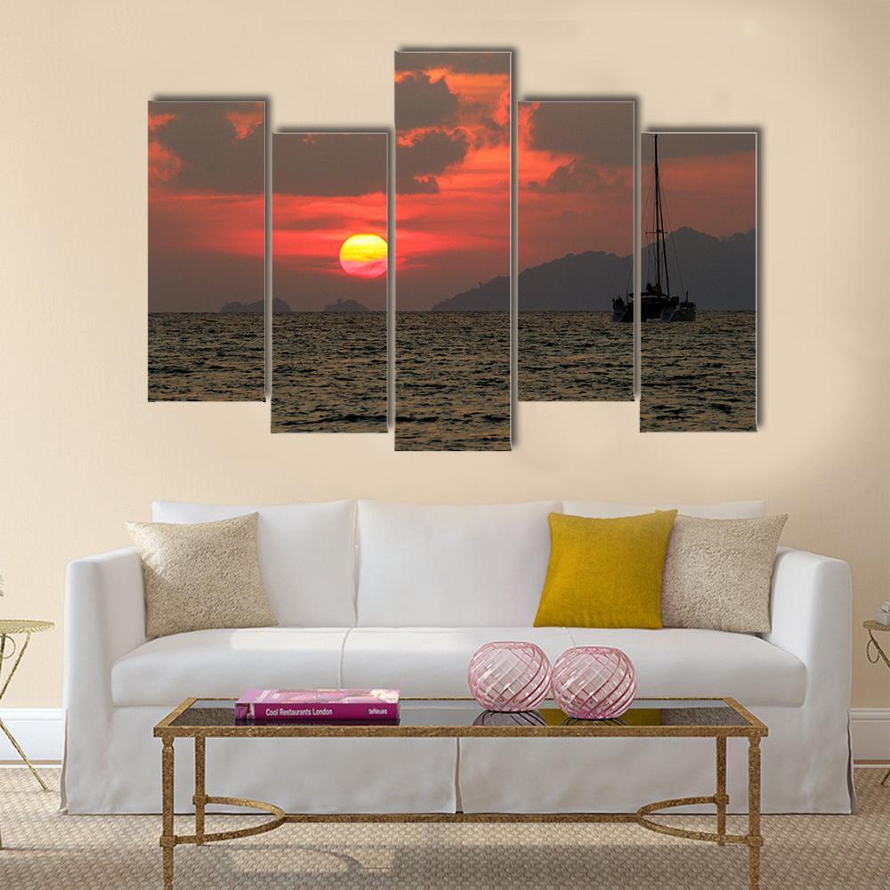 Lipe Island In Thailand Canvas Wall Art-5 Pop-Gallery Wrap-47" x 32"-Tiaracle