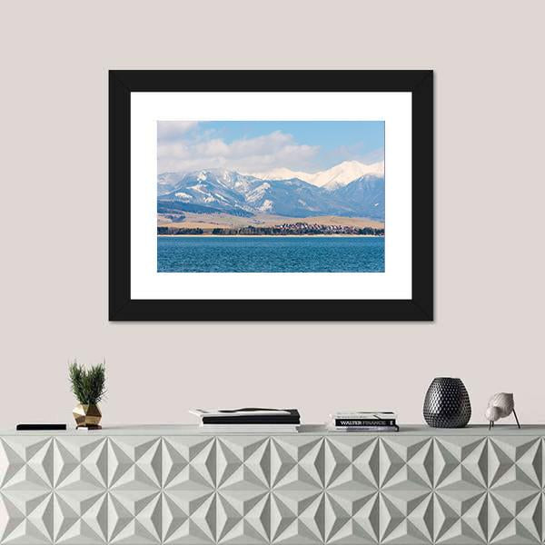 Liptovska Mara Lake Canvas Wall Art-3 Horizontal-Gallery Wrap-25" x 16"-Tiaracle